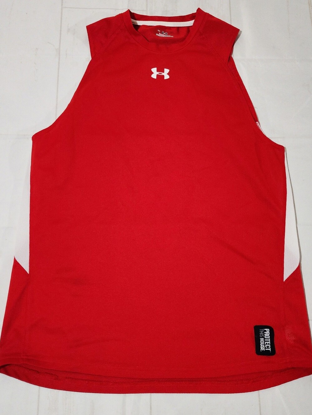 Under Armour Heat Gear Mens Large Red Mesh Basketball Tank